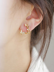 Rhinestone Butterfly Ear Cuffs
