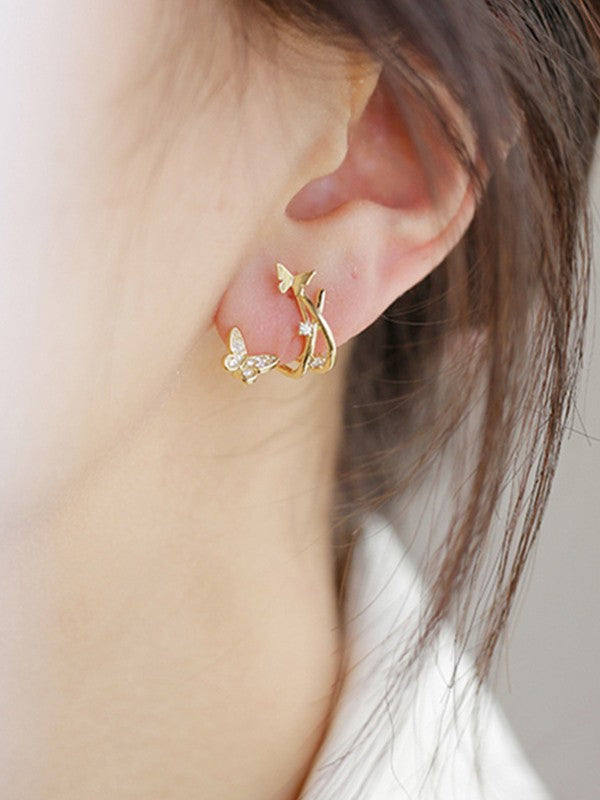 Rhinestone Butterfly Ear Cuffs