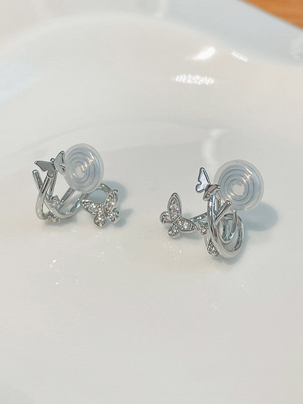 Rhinestone Butterfly Ear Cuffs