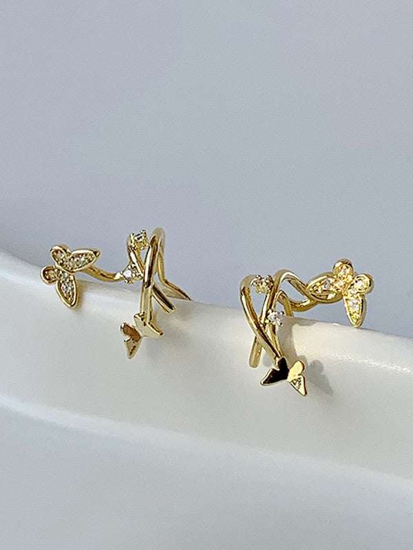 Rhinestone Butterfly Ear Cuffs
