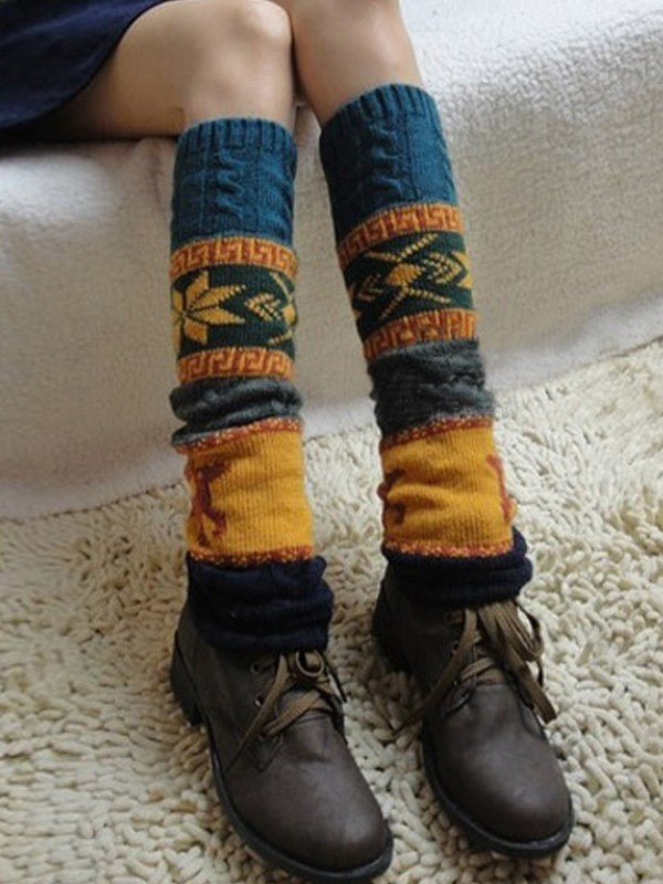 Christmas Jacquard Knitted Leg Warmer