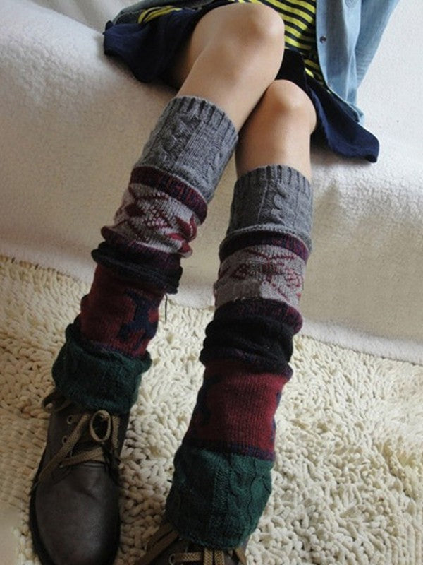 Christmas Jacquard Knitted Leg Warmer