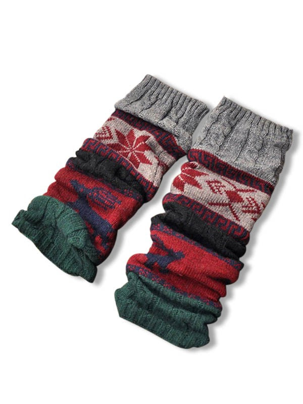 Christmas Jacquard Knitted Leg Warmer