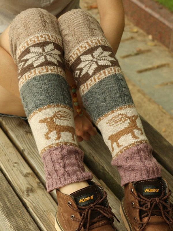 Christmas Jacquard Knitted Leg Warmer