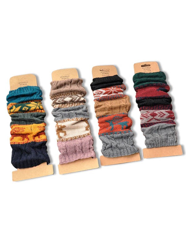 Christmas Jacquard Knitted Leg Warmer