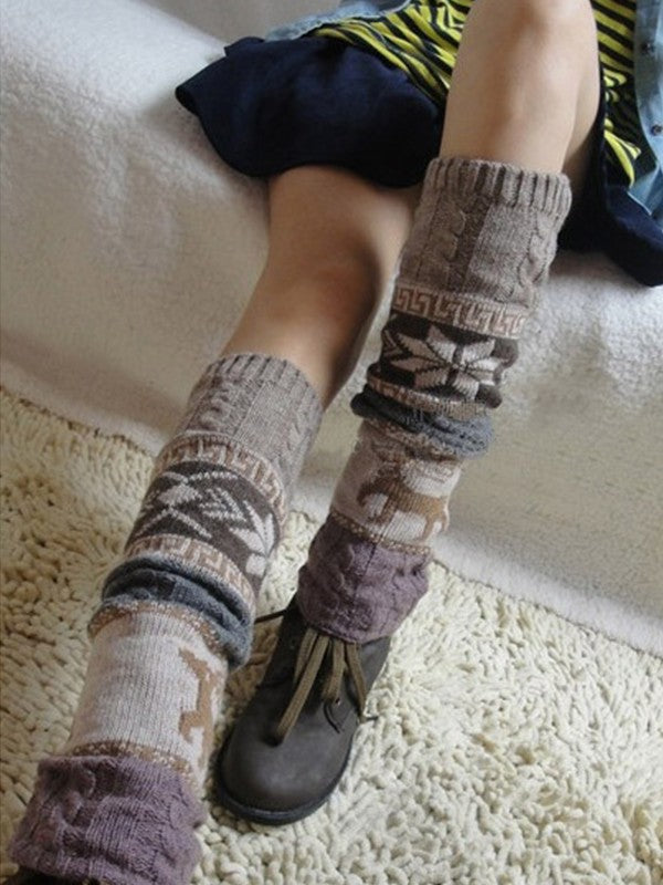 Christmas Jacquard Knitted Leg Warmer