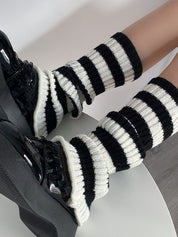 Vintage Striped Ribbed Knit Leg Warmer