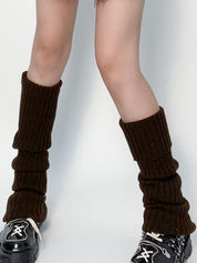 Warm Solid Color Ribbed Knit Leg Warmer