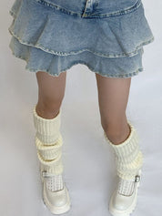 Warm Solid Color Ribbed Knit Leg Warmer