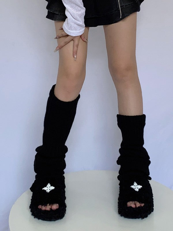 Warm Solid Color Ribbed Knit Leg Warmer