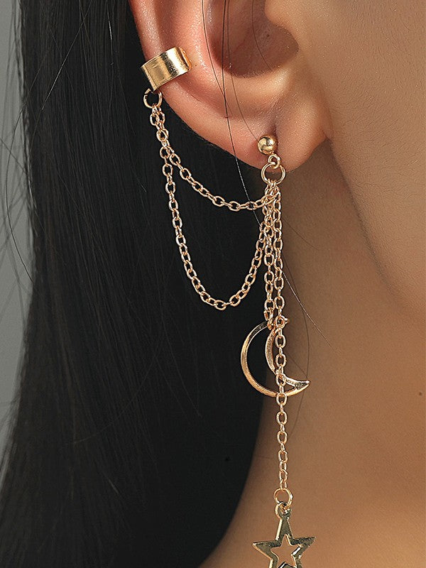 Tassel Star Moon Drop Earrings