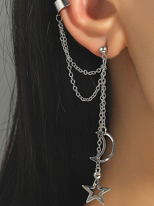 Tassel Star Moon Drop Earrings