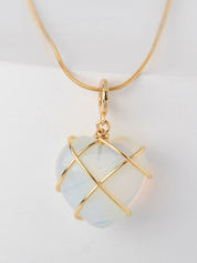Chunky Stone Heart Pendant Necklace