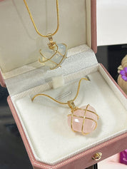 Chunky Stone Heart Pendant Necklace