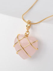 Chunky Stone Heart Pendant Necklace