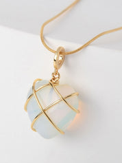 Chunky Stone Heart Pendant Necklace