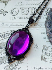 Vintage Gothic Stone Charm Necklace