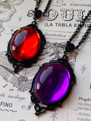 Vintage Gothic Stone Charm Necklace