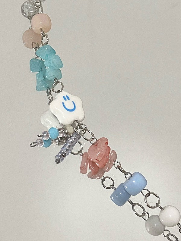 Cloud Stone Beads Toggle Bracelet