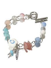 Cloud Stone Beads Toggle Bracelet