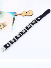 Metal Star Charm Pu Leather Bracelet