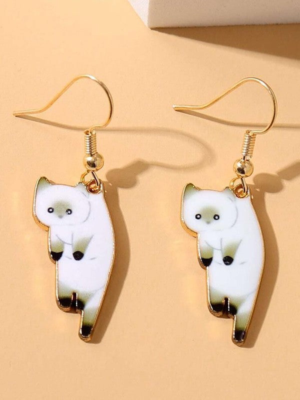 Cute Cartoon Kitten Pendant Earrings