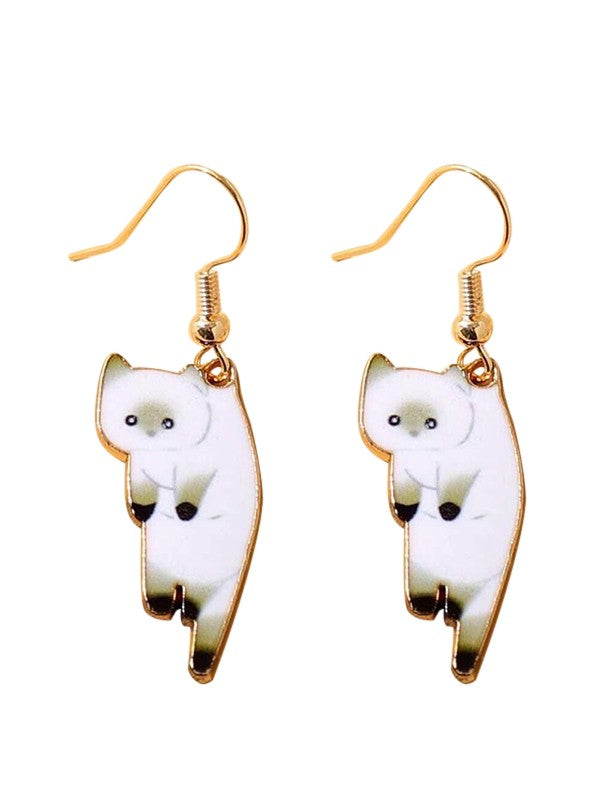 Cute Cartoon Kitten Pendant Earrings