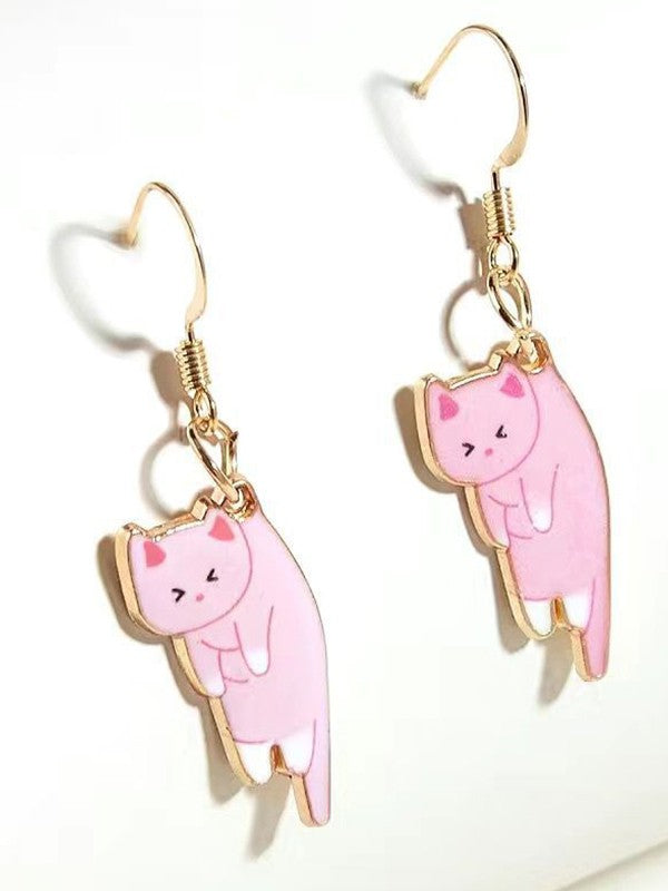 Cute Cartoon Kitten Pendant Earrings