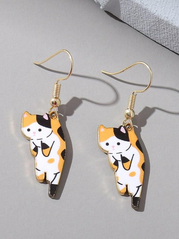 Cute Cartoon Kitten Pendant Earrings