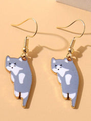 Cute Cartoon Kitten Pendant Earrings