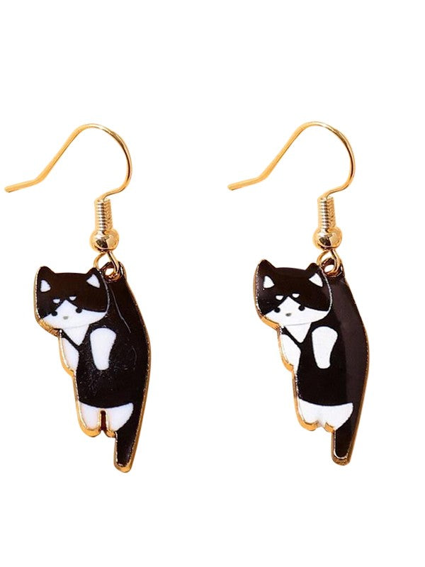 Cute Cartoon Kitten Pendant Earrings