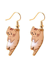 Cute Cartoon Kitten Pendant Earrings