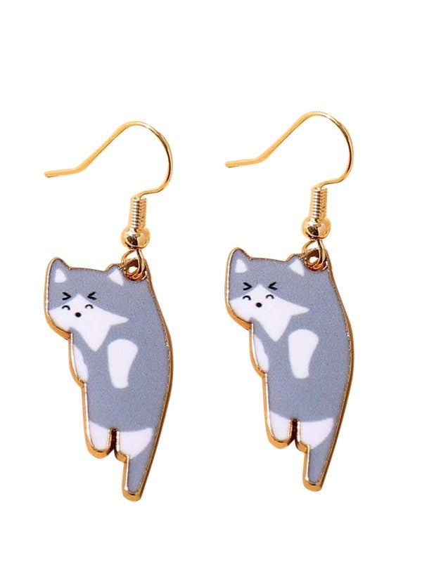 Cute Cartoon Kitten Pendant Earrings