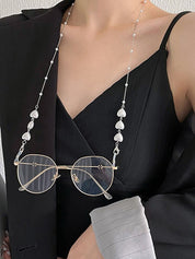 Heart Pattern Faux Pearl Eye Glasses Chain