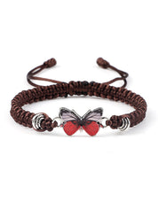 Butterfly Charm Braided Rope Bracelet