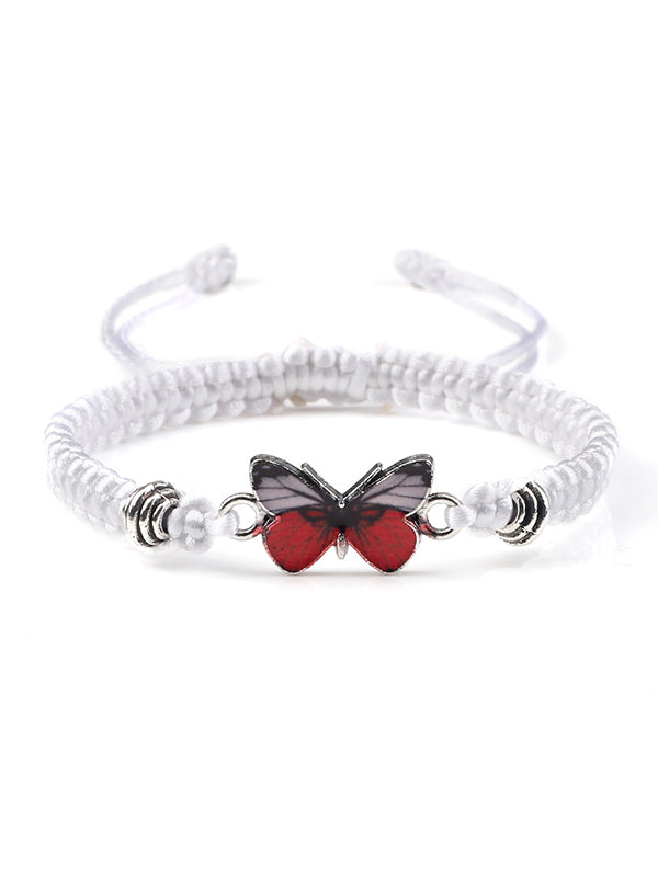 Butterfly Charm Braided Rope Bracelet