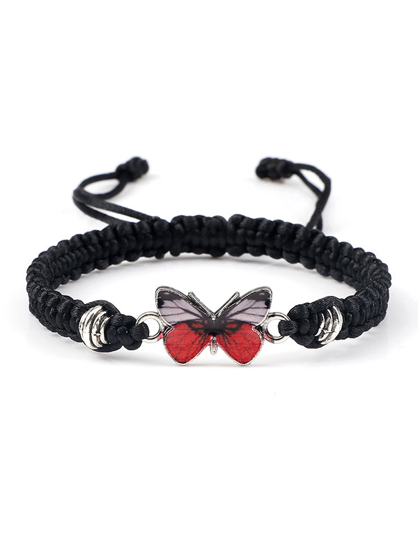 Butterfly Charm Braided Rope Bracelet