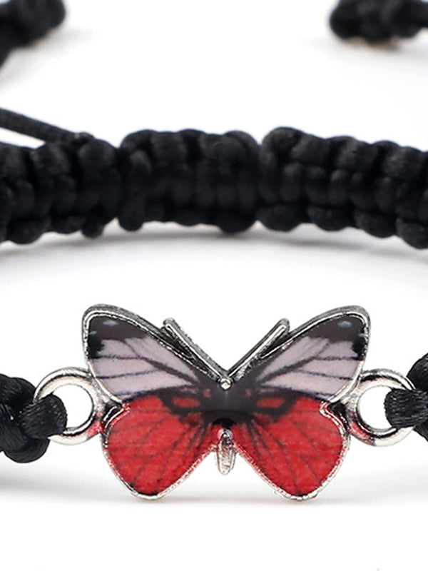 Butterfly Charm Braided Rope Bracelet