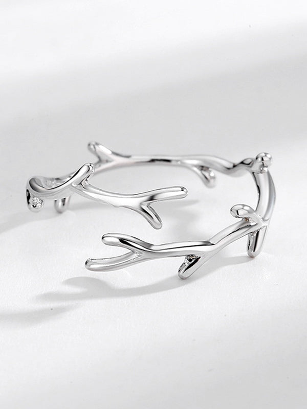 Silver Antlers Cuff Ring