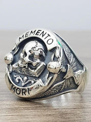 Engraved Skull Chunky Dome Ring