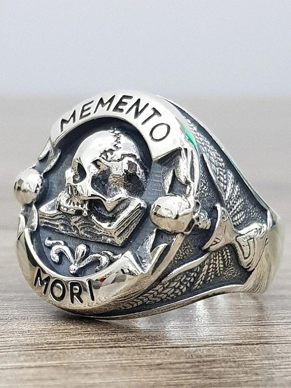 Engraved Skull Chunky Dome Ring