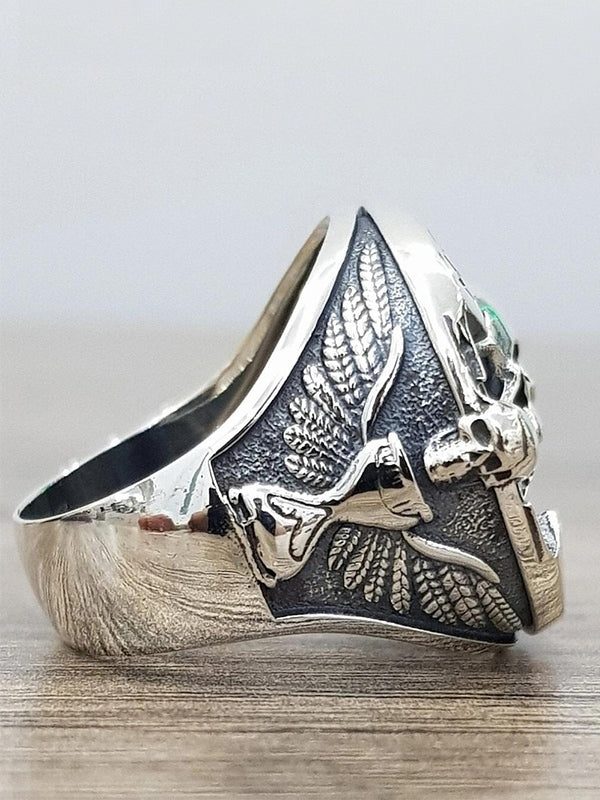 Engraved Skull Chunky Dome Ring