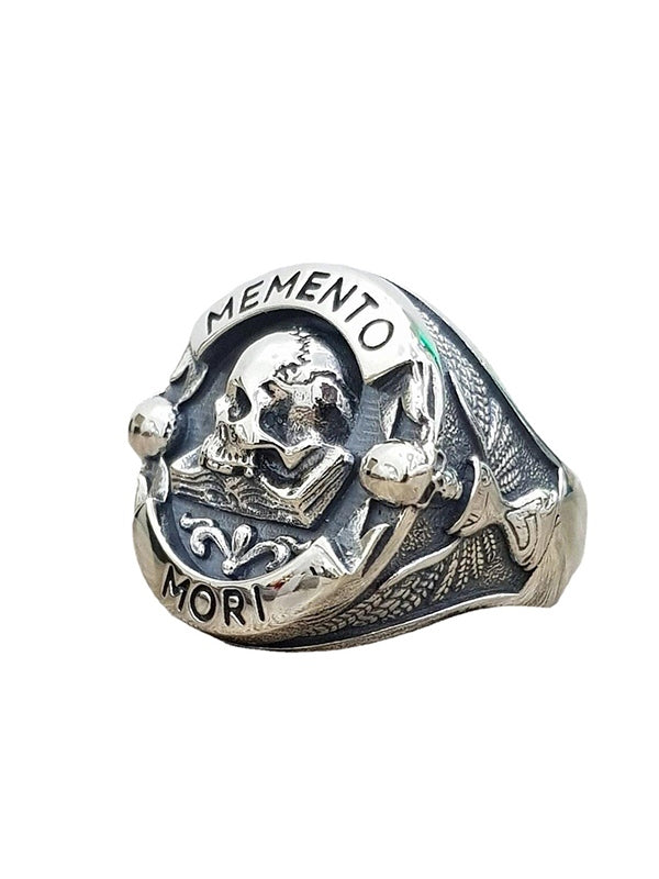 Engraved Skull Chunky Dome Ring