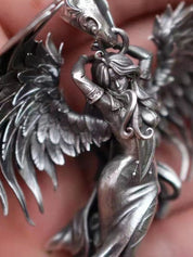 Men's Vintage Angel Wing Pendant Necklace