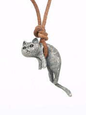 Cute Cat Pendant Rope Necklace