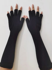 Half Finger Knitted Arm Warmer Gloves