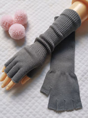 Half Finger Knitted Arm Warmer Gloves