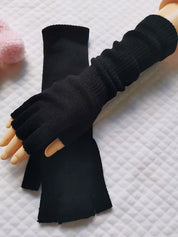 Half Finger Knitted Arm Warmer Gloves