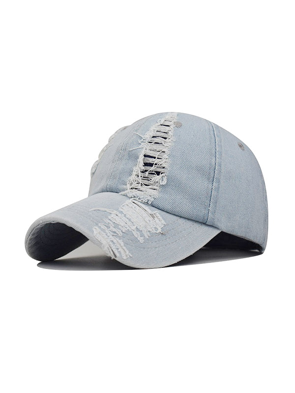 Vintage Wash Distressed Denim Baseball Cap