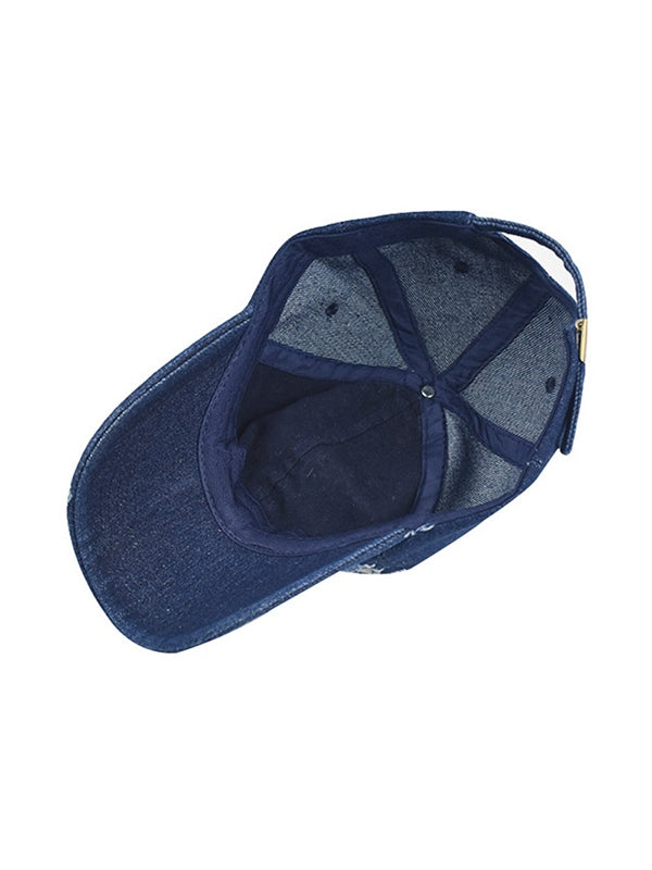 Vintage Wash Distressed Denim Baseball Cap